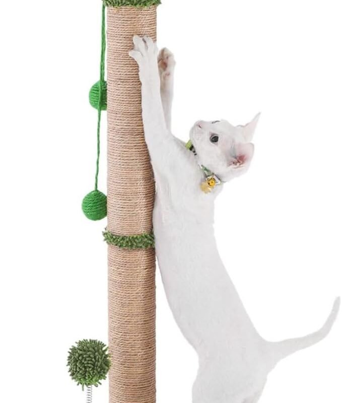 Scratching Posts for Indoor Cats Adults - 33.2" Tall Cat Scratching Post with Sisal Rope - Cute Kitten Cat Tree Scratching Post with Interactive Ball Track