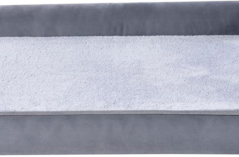 Foam Living Room Couch Dog Pet Bed with Removable Cover, Grey, 30" x 20"