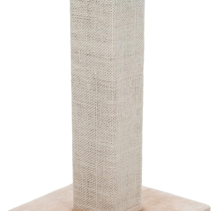 Cat Scratching Post with Carpeted Base - 27.75-Inch Sisal Burlap Fabric Scratcher - Furniture Scratching Deterrent for Indoor Cats by  (Beige)