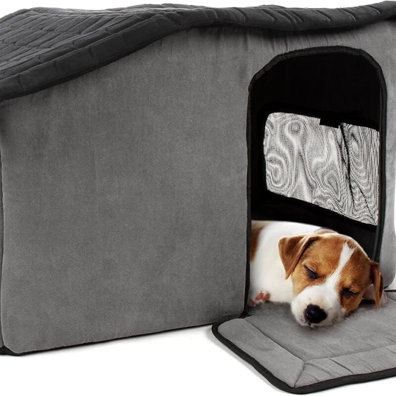 Portable Soft-Sided Indoor Pet House - Gray, One Size